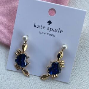 Kate Spade Gold and Blue Crab Earrings